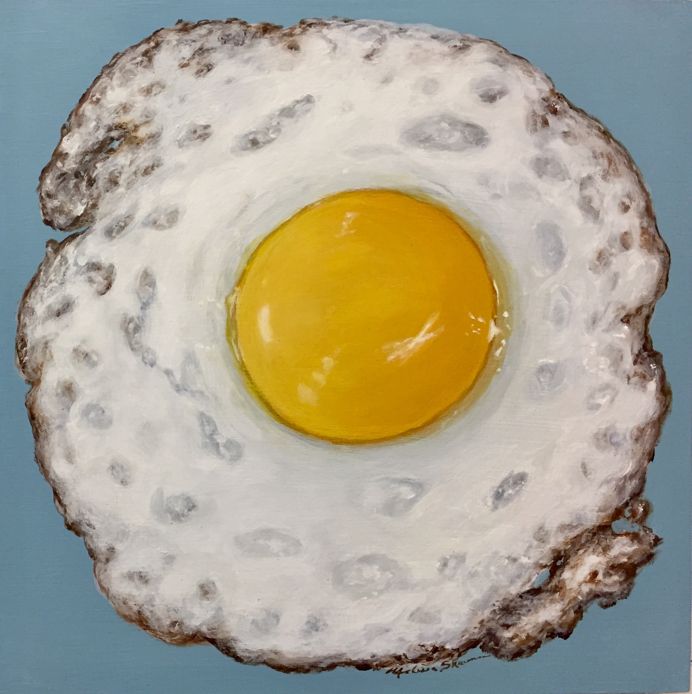 egg art, kitchen art, fried egg, fine art, realism